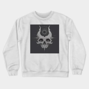 Monotone Illustration of Skull Crewneck Sweatshirt